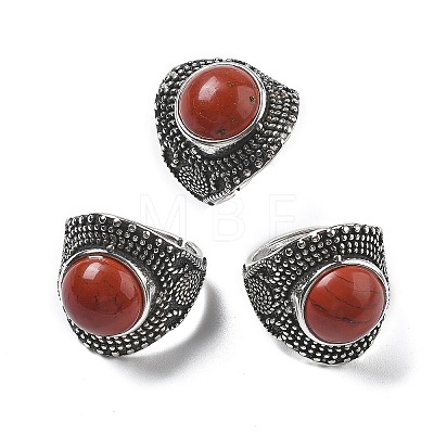 Natural Red Jasper Adjustable Rings RJEW-I108-03AS-06-1