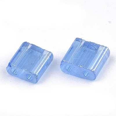 2-Hole Transparent Glass Seed Beads SEED-S023-24C-03-1