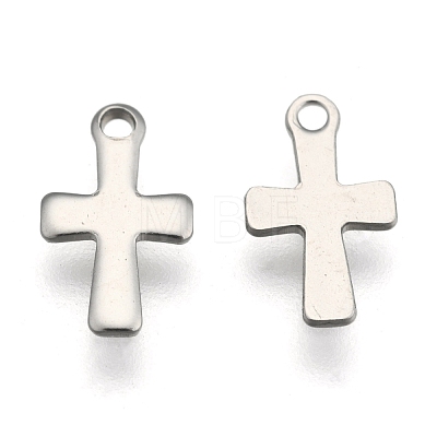 Tarnish Resistant 304 Stainless Steel Tiny Cross Charms STAS-E104-34P-1