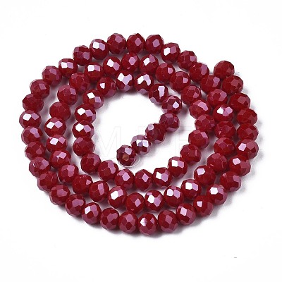 Electroplate Glass Beads Strands EGLA-A034-P6mm-A22-1