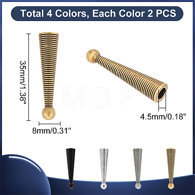   8Pcs 4 Colors Alloy Bolo Tie Replacement Cord End FIND-PH0018-04-1