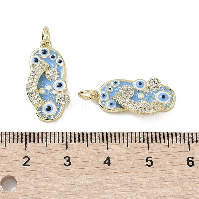 Real 18K Gold Plated Brass Micro Pave Cubic Zirconia Pendants KK-L209-073G-03-1