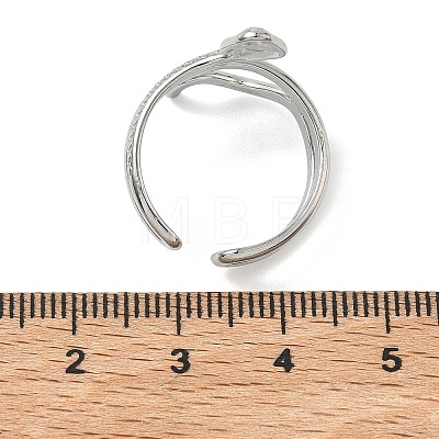 304 Stainless Steel Cuff Open Rings for Women RJEW-L341-01B-P-1