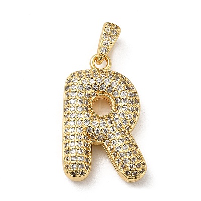 Brass Micro Pave Cubic Zirconia Pendants KK-E061-03G-18-1