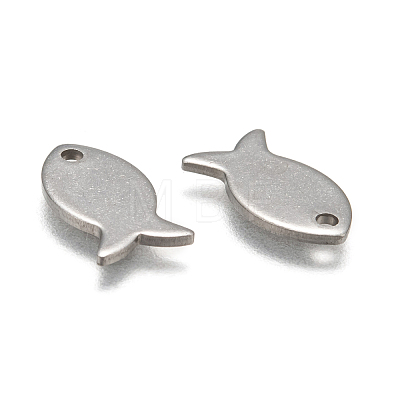 Stainless Steel Fish Charms STAS-M037-08-1