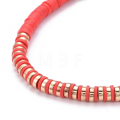 Handmade Polymer Clay Heishi Beads Beaded Necklaces NJEW-JN02901-03-1