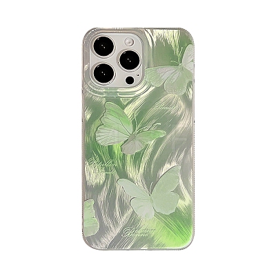 Summer Green Butterfly TPU Plastic Mobile Phone Cover PW-WG901B1-01-1