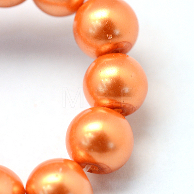 Baking Painted Pearlized Glass Pearl Round Bead Strands X-HY-Q003-10mm-36-1