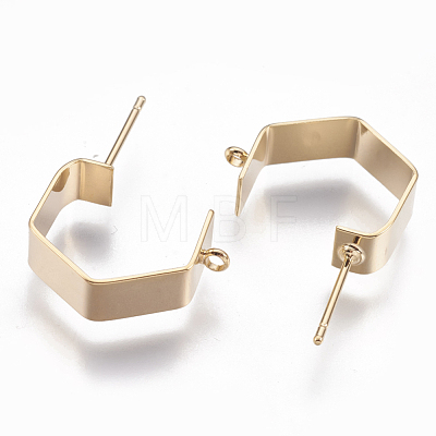 Brass Stud Earring Findings KK-S345-022G-1