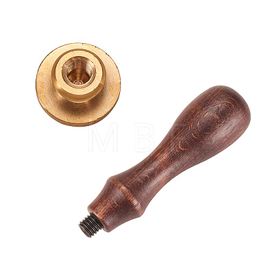   DIY Letter Scrapbook Brass Wax Seal Stamps and Wood Handle Sets AJEW-PH0010-C-1