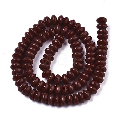 Opaque Solid Color Glass Beads Strands X-GLAA-R217-02-A01-1