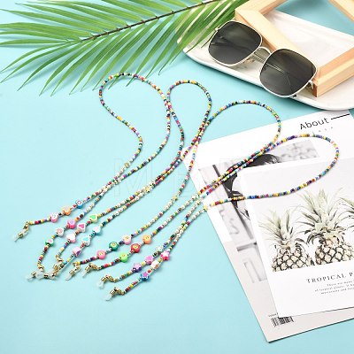 Glass Seed Beads Eyeglasses Chains AJEW-EH00383-1