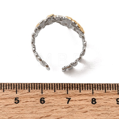 304 Stainless Steel Open Cuff Rings for Women RJEW-K316-01GP-1
