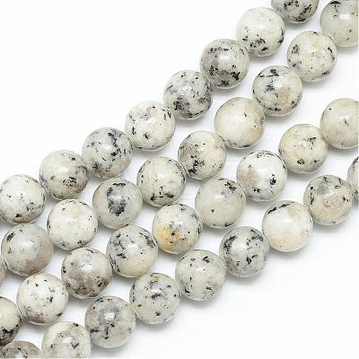 Natural Sesame Jasper/Kiwi Jasper Bead Strands G-R345-8mm-27-1