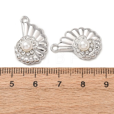 Alloy & ABS Imitation Pearl & Rhinestone Pendants FIND-K030-18B-P-1