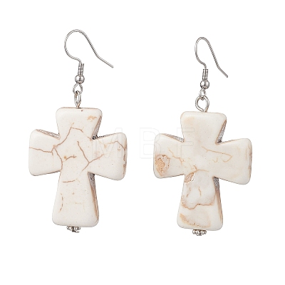 Synthetic Magnesite Dangle Earrings EJEW-JE06854-1