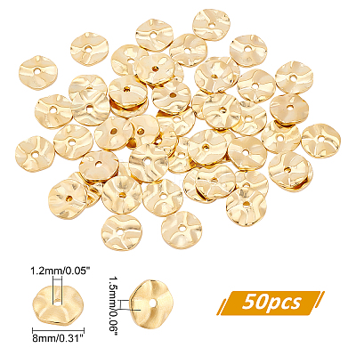   50Pcs Brass Spacer Beads KK-PH0004-13-1