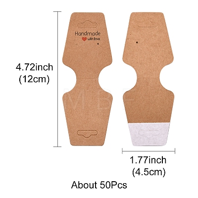 Fold Over Kraft Paper Adhesive Jewelry Display Cards for Necklace & Bracelet Display CDIS-YW0001-06-1