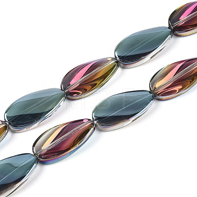 Electroplate Transparent Glass Beads Strands EGLA-N055-02I-1