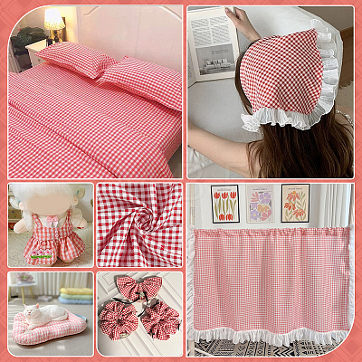 Tartan Cotton Fabric DIY-WH0671-412B-1