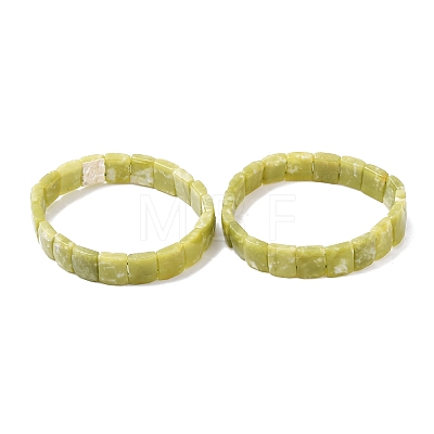 Natural Lemon Jade Faceted Beaded Stretch Bracelets for Women BJEW-K251-08B-1