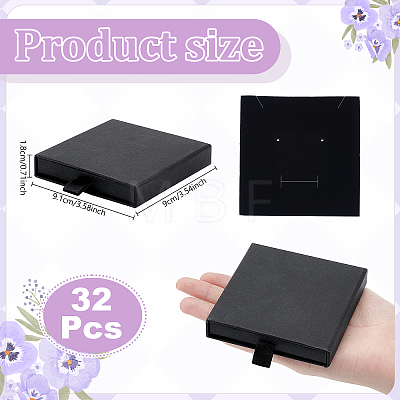 32Pcs Cardboard Jewelry Set Packing Drawer Boxes CON-TW0001-07B-1