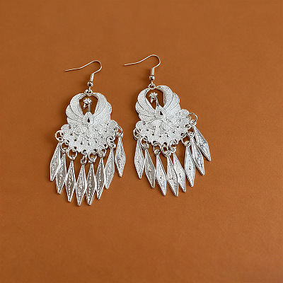 Ethnic Style Alloy Tassel Chandelier Earrings for Women WG9E5ED-03-1
