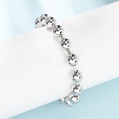 Brass Ball Link Chain Bracelets for Women BJEW-H640-02B-P-1