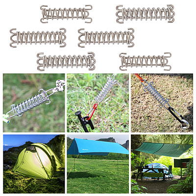 SUPERFINDINGS 6Pcs Stainless Steel Camping Tent Spring Buckle AJEW-FH0001-47-1