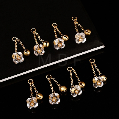 Natural Quartz Crystal Flower Charms PW-WG62F11-01-1