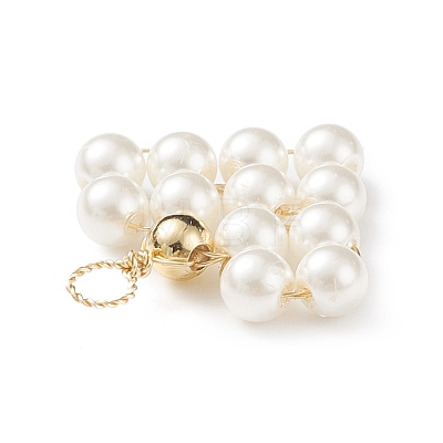 Shell Pearl Beads Woven Pendants PALLOY-JF01857-1