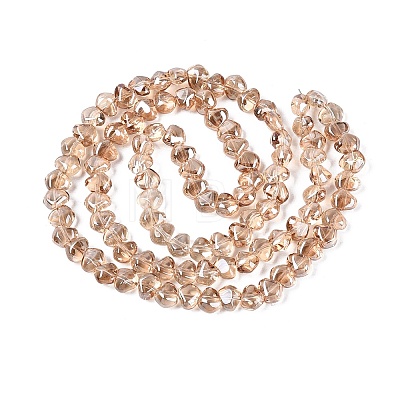 Electroplate Transparent Glass Beads Strands EGLA-Q133-01A-1