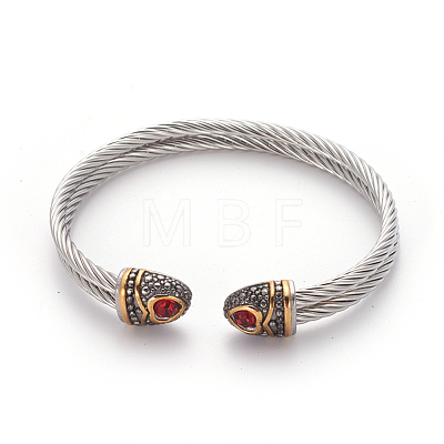 304 Stainless Steel Cuff Bangles BJEW-L642-03-1