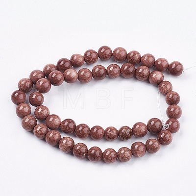 Synthetic Goldstone Bead Strands G-R193-04-8mm-1
