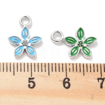 Rack Plating Alloy Enamel Charms PALLOY-F311-01P-1