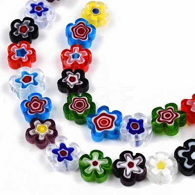 Handmade Millefiori Glass Bead Strands LAMP-N029-017D-08-1