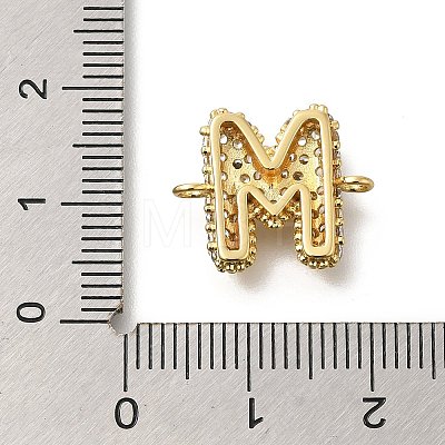 Brass Micro Pave Cubic Zirconia Letter Links KK-I717-04M-1