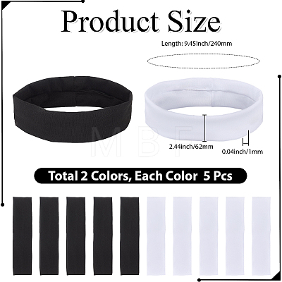 10Pcs 2 Colors Polyester Yoga Slastic Headbands OHAR-GF0001-56-1
