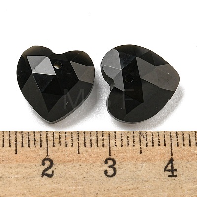 Natural Obsidian Faceted Heart Charms G-G123-01F-1