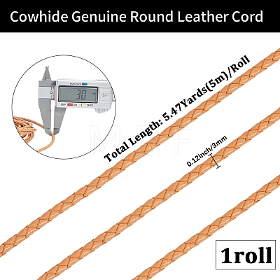 5M Round Braided Cowhide Letter Cord WL-GF0001-34A-01-1