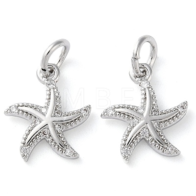 Rack Plating Brass Micro Pave Clear Cubic Zirconia Charms LS-KK-D097-04P-1