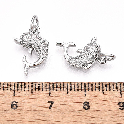 Brass Micro Pave Cubic Zirconia Pendants KK-T070-78P-1