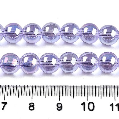 Electroplate Transparent Glass Beads Strands GLAA-T032-T8mm-AB01-1