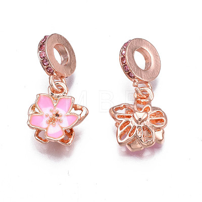 Rack Plating Alloy Enamel European Dangle Charms MPDL-N039-067-1