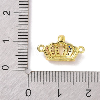 Real 18K Gold Plated Brass Micro Pave Cubic Zirconia Connector Charms KK-L209-045G-01-1
