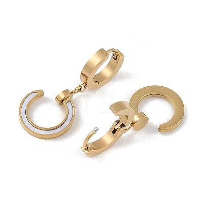 PVD Vacuum Plating 201 Stainless Steel C-Shaped Hoop Earrings EJEW-I309-47G-1