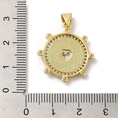 Rack Plating Brass Micro Pave Cubic Zirconia with Synthetic Opal Pendants KK-D088-35G-1