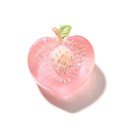 Electroplate UV Plating Opaque Fruit Resin Cabochons CRES-U004-03E-1