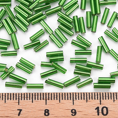 Plated Glass Bugle Beads X-SEED-S046-01B-27-1