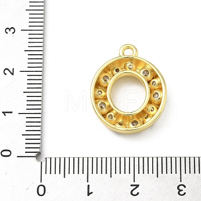 Brass Micro Pave Clear Cubic Zirconia Pendants KK-I476-02G-O-1